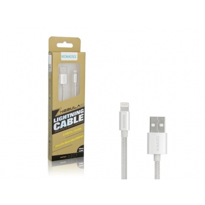 kabel ROMOSS do Apple iPad, iPhone - lightning (ładowanie, komunikacja) - silver / srebrny-34779